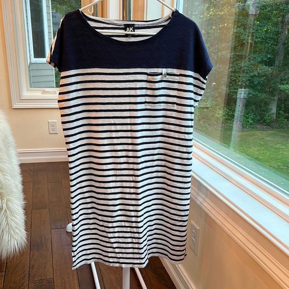 AK Navy and White Striped Dress